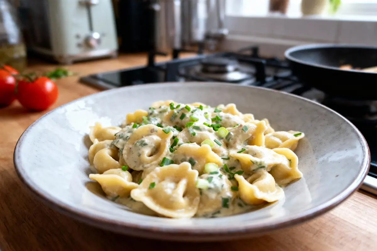 Pâtes d’oiseau crème ciboulette : Recette gourmande facile!