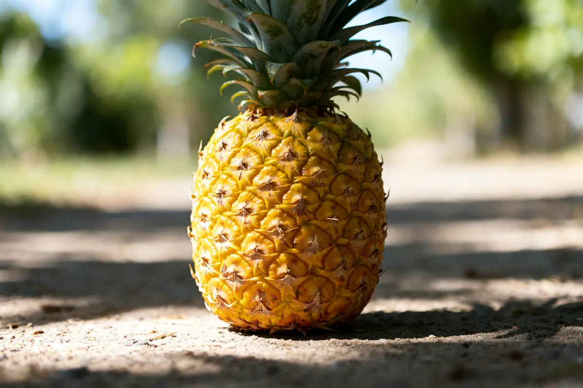 Ananas mûr jaune posé sur sol sablonneux comment savoir si un ananas est mûr